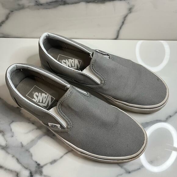 Vans Unisex Classic Gray Slip-on Shoes Men Sz 6 Women Sz 7.5 Old Skool Skater - Picture 2 of 9